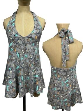 Torrid Disney Nightmare Before Christmas Halter Top LG Gray Sally NWT Novelty